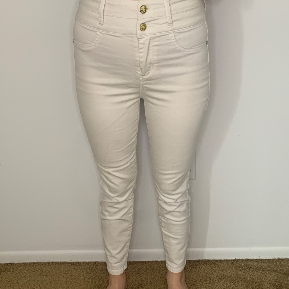 Cropped White Skinny Jeans